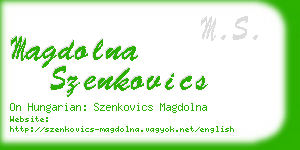 magdolna szenkovics business card
